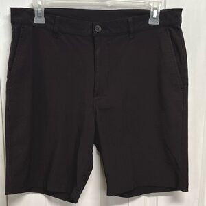 Pro Tour Charcoal Dark Gray Flat-Front Microfiber Shorts Size 36